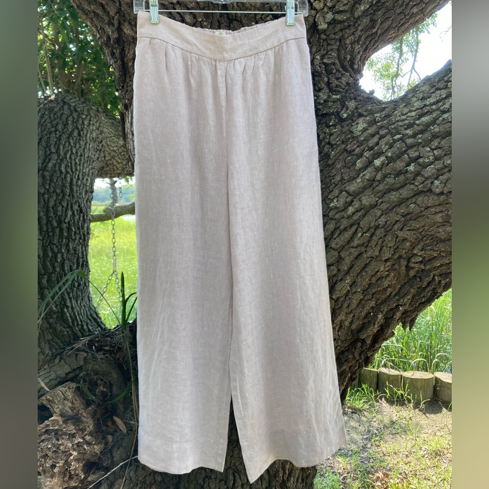 Lou and Grey Wide Leg 100% Linen Pants NWT Small